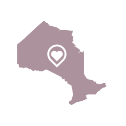 Ontario map with heart location pin 4